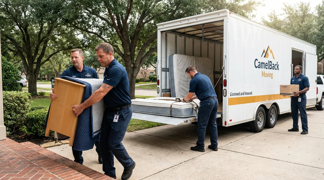 Crew loading residential truck for cross-state move from Federalsburg, MD